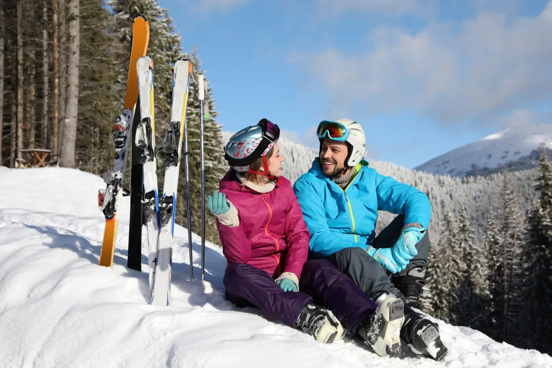 Skiers on a mountain