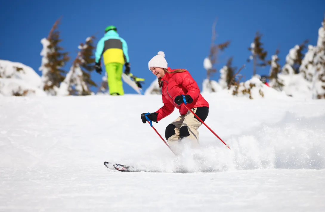 Skier making parallel turn