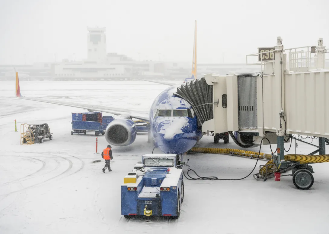 Snowy airport denver